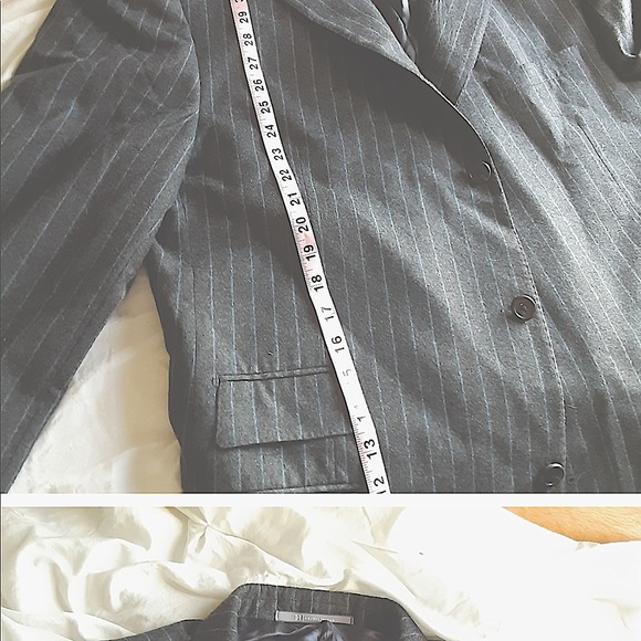 Pin striped fine Italian wool made in Italy size 48r suit jacket  luxury - Picture 2 of 2